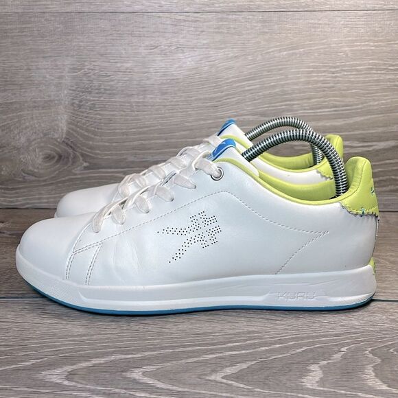 Kuru Roam Classic Court Women’s Sz 8.5M Bright White Pale Lime Comfort Sneakers - Picture 3 of 10